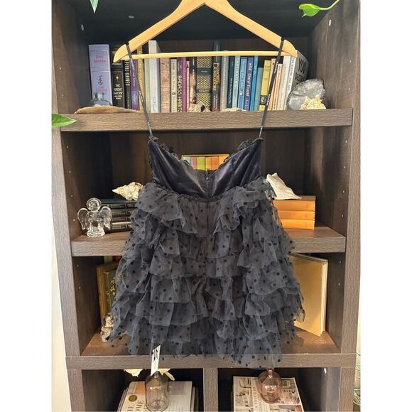 NWT For Love & Lemons Jourdan Black Lace Mini Dress With Gloves Size Small - Picture 5 of 10